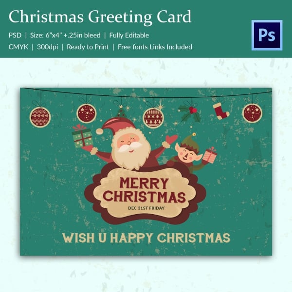 christmas card template pdf