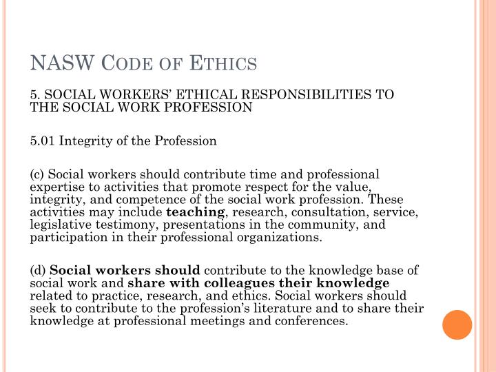 code of ethics pdf social work