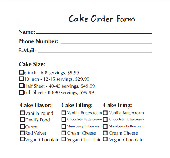 cake order form pdf