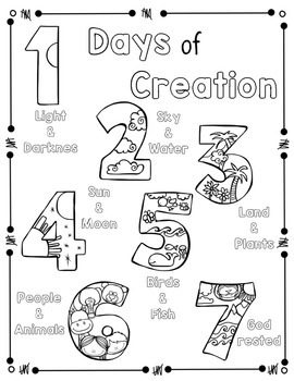 7 days of creation coloring pages pdf