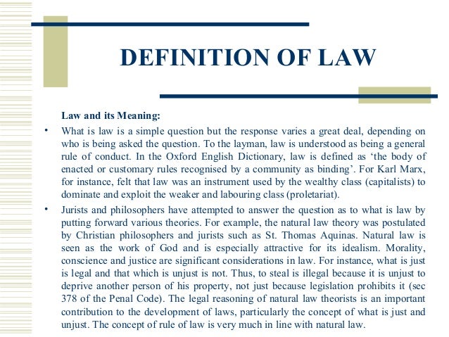 dictionary rule of law