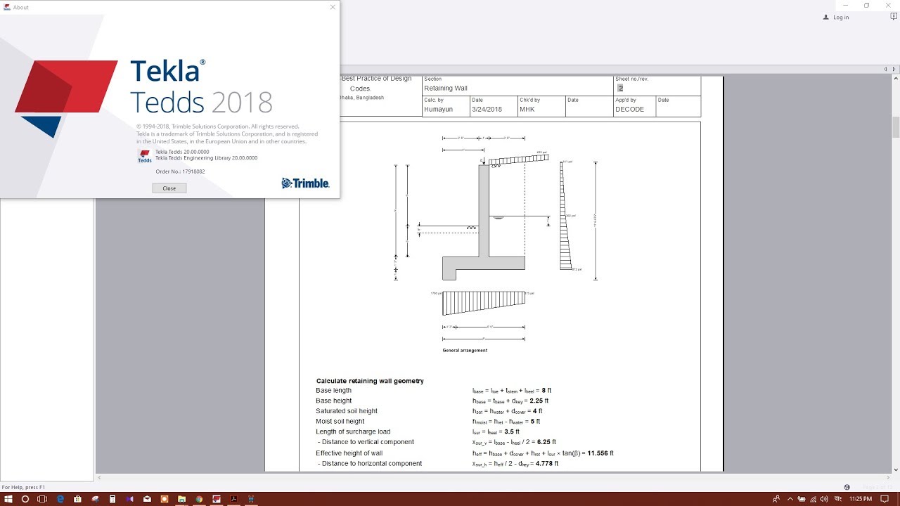 design of retaining wall example pdf