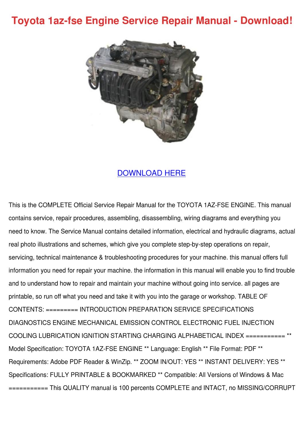 1az fse engine repair manual pdf