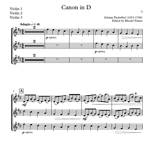 canon in d violin sheet music pdf