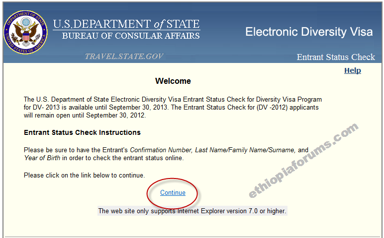 confirmation electronic diversity visa application entry system