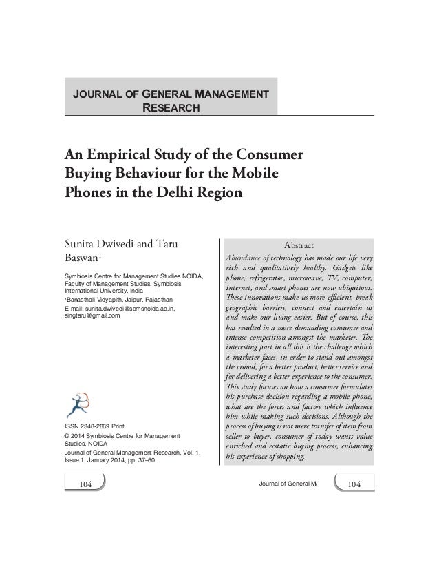 consumer buying behaviour towards mobile phones pdf