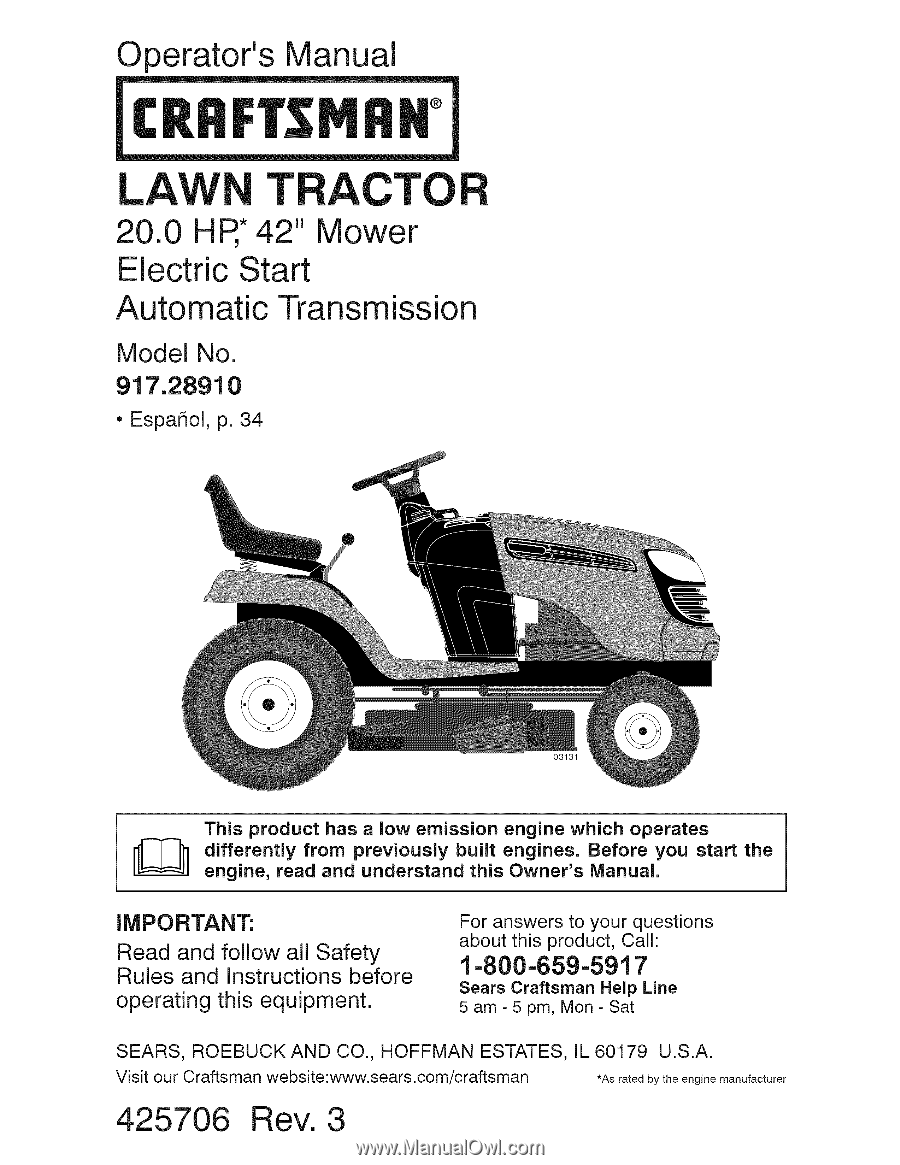 craftsman lawn mower manual